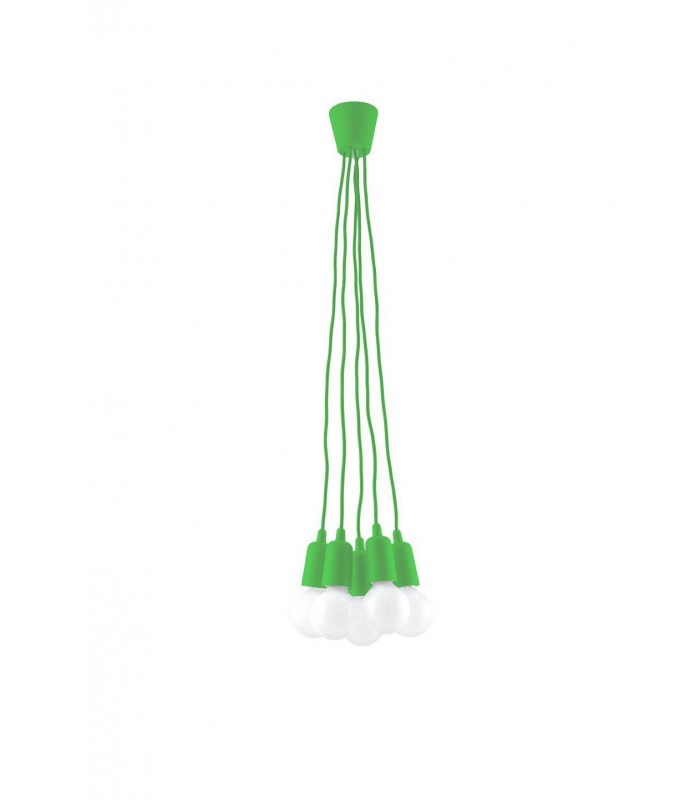 5 Light Ceiling Cluster Pendant Green - 1