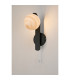 Cortland Pull Switch Wall Light 1 Light G9 IP44 Black/Polished Chrome/Brown Round Marble Effect Glass-3