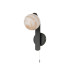 Cortland Pull Switch Wall Light 1 Light G9 IP44 Black/Polished Chrome/Brown Round Marble Effect Glass-4