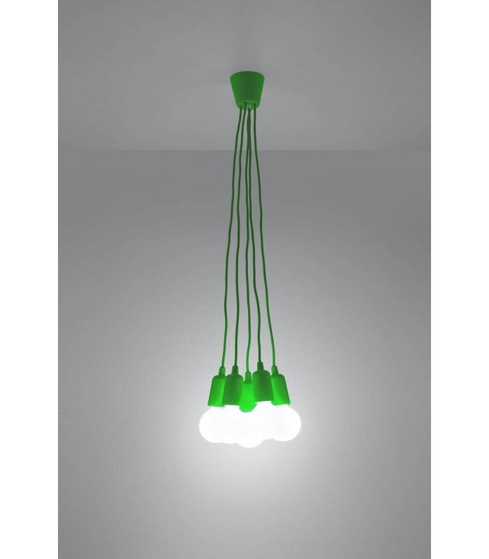 5 Light Ceiling Cluster Pendant Green - 3