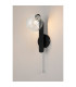 Cortland Pull Switch Wall Light 1 Light G9 IP44 Black/Polished Chrome/Clear Ribbed Round Glass-3