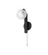 Cortland Pull Switch Wall Light 1 Light G9 IP44 Black/Polished Chrome/Clear Cross Pattern Round Glass-4