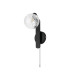 Cortland Pull Switch Wall Light 1 Light G9 IP44 Black/Polished Chrome/Clear Dune Effect Round Glass-4
