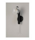 Cortland Pull Switch Wall Light 1 Light G9 IP44 Black/Polished Chrome/Clear Dune Effect Round Glass-5