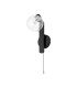 Cortland Pull Switch Wall Light 1 Light G9 IP44 Black/Polished Chrome/Clear Swirl Round Glass-4