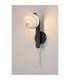 Cortland Pull Switch Wall Light 1 Light G9 IP44 Black/Polished Chrome/Grey Round Marble Effect Glass-3