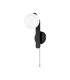 Cortland Pull Switch Wall Light 1 Light G9 IP44 Black/Polished Chrome/Opal Smooth Round Glass-7
