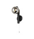 Cortland Pull Switch Wall Light 1 Light G9 IP44 Black/Polished Chrome/Smoke Smooth Round Glass-1
