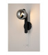 Cortland Pull Switch Wall Light 1 Light G9 IP44 Black/Polished Chrome/Smoke Smooth Round Glass-3