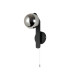 Cortland Pull Switch Wall Light 1 Light G9 IP44 Black/Polished Chrome/Smoke Smooth Round Glass-4