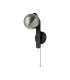 Cortland Pull Switch Wall Light 1 Light G9 IP44 Black/Polished Chrome/Smoke Ribbed Round Glass-4