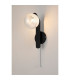 Cortland Pull Switch Wall Light 1 Light G9 IP44 Black/Polished Chrome/White Two-Tone Snow Specks Round Glass-3