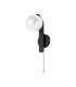 Cortland Pull Switch Wall Light 1 Light G9 IP44 Black/Polished Chrome/White Two-Tone Snow Specks Round Glass-4