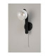 Cortland Pull Switch Wall Light 1 Light G9 IP44 Black/Polished Chrome/White Two-Tone Snow Specks Round Glass-5