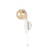 Cortland Pull Switch Wall Light 1 Light G9 IP44 White/Polished Chrome/Amber Smooth Round Glass-1