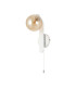 Cortland Pull Switch Wall Light 1 Light G9 IP44 White/Polished Chrome/Amber Smooth Round Glass-4