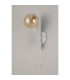 Cortland Pull Switch Wall Light 1 Light G9 IP44 White/Polished Chrome/Amber Smooth Round Glass-5