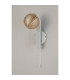 Cortland Pull Switch Wall Light 1 Light G9 IP44 White/Polished Chrome/Amber Ribbed Round Glass-5