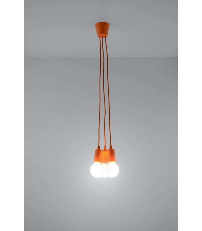 3 Light Ceiling Cluster Pendant Orange - 3