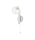 Cortland Pull Switch Wall Light 1 Light G9 IP44 White/Polished Chrome/Clear Ribbed Round Glass-1