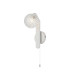 Cortland Pull Switch Wall Light 1 Light G9 IP44 White/Polished Chrome/Clear Cross Pattern Round Glass-1