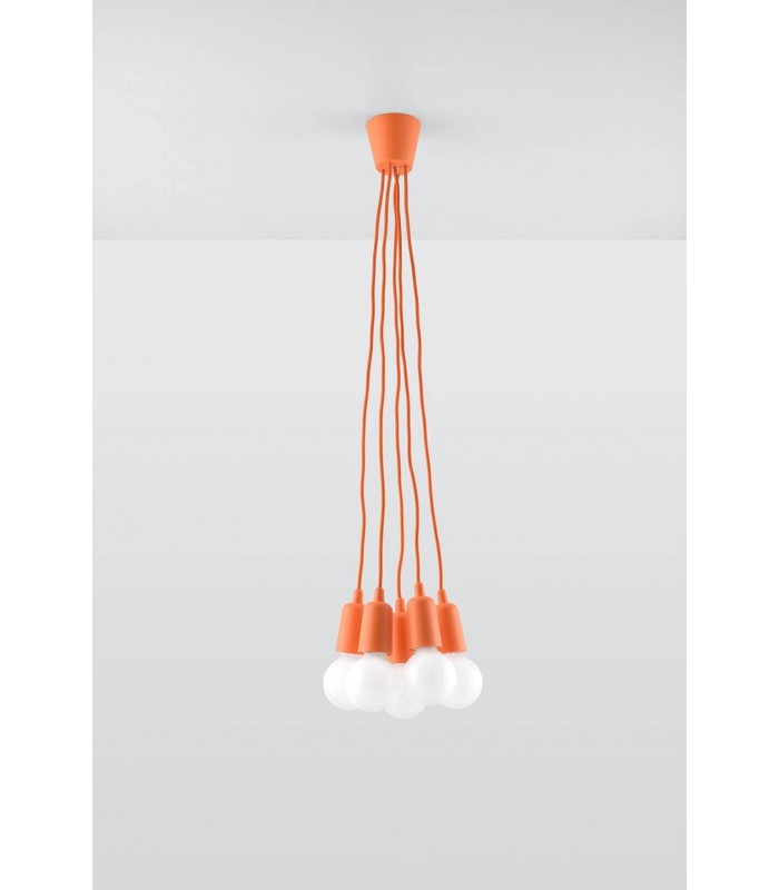 5 Light Ceiling Cluster Pendant Orange - 3