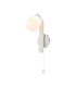 Cortland Pull Switch Wall Light 1 Light G9 IP44 White/Polished Chrome/Opal Smooth Tubular Glass-1