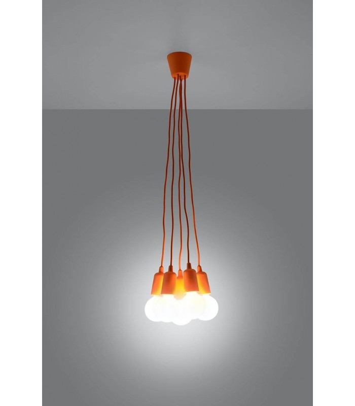 5 Light Ceiling Cluster Pendant Orange - 4