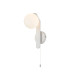 Cortland Pull Switch Wall Light 1 Light G9 IP44 White/Polished Chrome/Opal Round Segment Glass-1