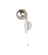 Cortland Pull Switch Wall Light 1 Light G9 IP44 White/Polished Chrome/Smoke Smooth Round Glass-1