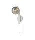 Cortland Pull Switch Wall Light 1 Light G9 IP44 White/Polished Chrome/Smoke Ribbed Round Glass-1