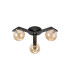 Cortland 51cm Flush Ceiling 3 Light G9 IP44 Black/Polished Chrome/Amber Smooth Round Glass-4