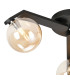 Cortland 51cm Flush Ceiling 3 Light G9 IP44 Black/Polished Chrome/Amber Smooth Round Glass-5