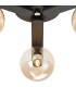 Cortland 51cm Flush Ceiling 3 Light G9 IP44 Black/Polished Chrome/Amber Smooth Round Glass-6