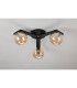 Cortland 51cm Flush Ceiling 3 Light G9 IP44 Black/Polished Chrome/Amber Smooth Round Glass-8