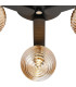 Cortland 51cm Flush Ceiling 3 Light G9 IP44 Black/Polished Chrome/Amber Ribbed Round Glass-5