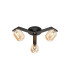 Cortland 51cm Flush Ceiling 3 Light G9 IP44 Black/Polished Chrome/Amber Smooth Tubular Glass-1