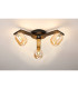 Cortland 51cm Flush Ceiling 3 Light G9 IP44 Black/Polished Chrome/Amber Smooth Tubular Glass-3