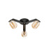 Cortland 51cm Flush Ceiling 3 Light G9 IP44 Black/Polished Chrome/Amber Smooth Tubular Glass-4