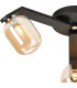 Cortland 51cm Flush Ceiling 3 Light G9 IP44 Black/Polished Chrome/Amber Smooth Tubular Glass-5