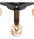Cortland 51cm Flush Ceiling 3 Light G9 IP44 Black/Polished Chrome/Amber Smooth Tubular Glass-6