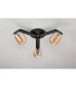 Cortland 51cm Flush Ceiling 3 Light G9 IP44 Black/Polished Chrome/Amber Smooth Tubular Glass-8