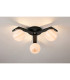 Cortland 51cm Flush Ceiling 3 Light G9 IP44 Black/Polished Chrome/Brown Round Marble Effect Glass-3