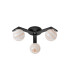 Cortland 51cm Flush Ceiling 3 Light G9 IP44 Black/Polished Chrome/Brown Round Marble Effect Glass-4