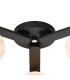 Cortland 51cm Flush Ceiling 3 Light G9 IP44 Black/Polished Chrome/Brown Round Marble Effect Glass-5