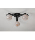 Cortland 51cm Flush Ceiling 3 Light G9 IP44 Black/Polished Chrome/Brown Round Marble Effect Glass-7