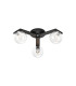 Cortland 51cm Flush Ceiling 3 Light G9 IP44 Black/Polished Chrome/Clear Smooth Round Glass-1