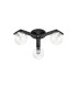 Cortland 51cm Flush Ceiling 3 Light G9 IP44 Black/Polished Chrome/Clear Smooth Round Glass-4