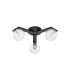 Cortland 51cm Flush Ceiling 3 Light G9 IP44 Black/Polished Chrome/Clear Ribbed Round Glass-4