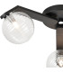 Cortland 51cm Flush Ceiling 3 Light G9 IP44 Black/Polished Chrome/Clear Ribbed Round Glass-5